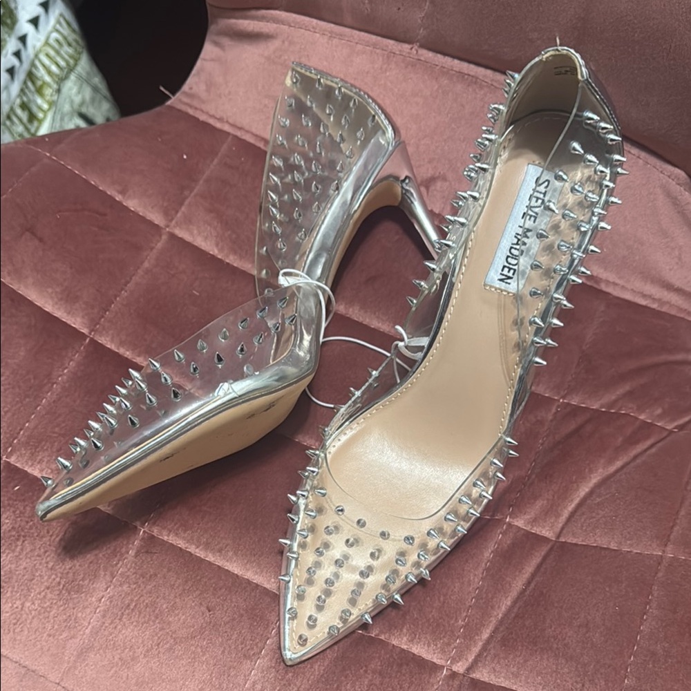 Spikes Silver Killer Heels 👠 NWT